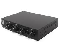 System One SC4B Sélecteur pour 4 Paires d’Enceintes avec Contrôle de Volume Individuel, Protection d’Impédance, 2x80W RMS, Connexion par Clip, Répartiteur Audio Multiroom, Métal Noir.