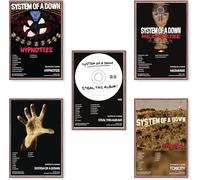 System Poster Of A Down Album Cover Édition limitée Poster sur toile Décoration de chambre à coucher Bureau Chambre Décor Cadeau (Lot de 5) Sans cadre 30 x 45 cm