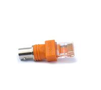System-S Adaptateur coaxial RJ45 mâle vers BNC Femelle 50 ohms Orange