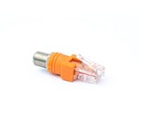 System-S Adaptateur coaxial RJ45 mâle vers fiche F Type F câble 50 ohms Orange