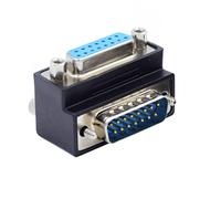 System-S Adaptateur DB15 DSUB 15 Broches mâle vers Femelle coudé à 90° câble à vis en Noir