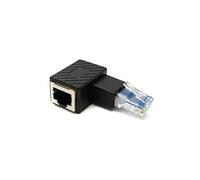 System-S Adaptateur LAN RJ45 mâle vers Femelle coudé câble Adaptateur Ethernet Noir