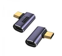 System-S Adaptateur USB 4 Type C mâle vers Femelle 40 Gbits Angle Câble Convertisseur USB 4.0 Gris