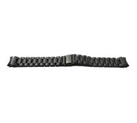 System-S Bracelet 22 mm en aluminium noir métallique avec boucle déployante pour Galaxy Watch 6 / 6 Classic