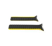 System-S Bracelet 38, 40, 41 mm, en silicone flexible, magnétique, compatible avec Apple Watch Smartwatch - Noir et jaune, noir/jaune, Eine Grösse, Classique