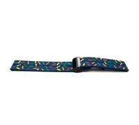 System-S Bracelet de 20 mm en silicone avec boucle déployante basculante pour montre intelligente avec imprimé saumon en bleu, bleu avec des pépites multicolores, Eine Grösse