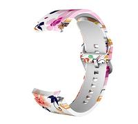 System-S Bracelet flexible en silicone 20 mm pour Samsung Galaxy Watch 4 avec motif floral