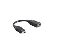 System-S Câble adaptateur micro USB mâle vers micro USB femelle Câble de données Câble de charge Rallonge 16 cm
