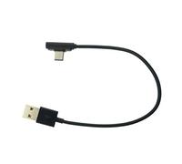 SYSTEM-S Câble adaptateur USB 3.1 type C mâle coudé à 90° vers USB A 2.0 mâle Câble de données Câble de charge 25 cm Noir 10069055013431