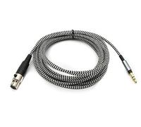 System-S Câble audio 3 m 3,5 mm mâle vers mini XLR femelle tressé Blanc