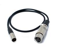System-S Câble audio 50 cm Mini XLR 3 broches mâle vers XLR 3 broches femelle Adaptateur Noir