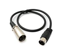 System-S Câble audio 50 cm XLR 3 broches mâle vers DIN 5 broches mâle adaptateur en noir