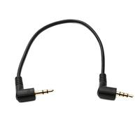 System-S Câble audio jack 20 cm 3,5 mm 4 broches mâle vers 3 broches mâle à angle gauche et droit Adaptateur AUX