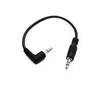 System-S Câble audio jack 22 cm 3,5 mm TRS mâle vers mâle coudé AUX Noir