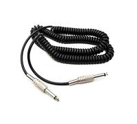 System-S Câble Audio Jack mâle vers fiche Jack mâle vers fiche Spirale à Ressort Noir 5 m