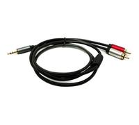 System-S Câble audio RCA double mâle vers jack 3 5 mm TRS 102 cm - noir