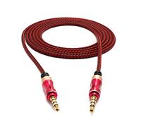 System-S Câble audio stéréo AUX jack 3,5 mm tressé Rose 150 cm