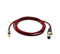 System-S Câble audio tressé avec prise jack 3,5 mm vers mini XLR femelle Rouge 120 cm