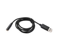 System-S Câble audio USB - 100 cm - Jack 3,5 mm femelle vers 2.0 type A mâle - Adaptateur AUX tressé - Noir
