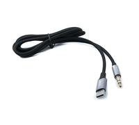 System-S Câble Audio USB 100 cm Jack 3,5 mm mâle vers Prise 3.1 Type C mâle AUX - Adaptateur tressé - Noir
