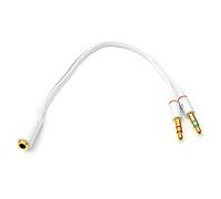 System-S Câble audio Y 20 cm stéréo AUX jack 3,5 mm femelle vers 2 fiches plates