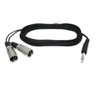 SYSTEM-S Câble audio Y 3 m AUX 6,35 mm TRS mâle vers 2 x XLR 3 broches mâles