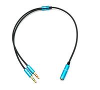 System-S Câble audio Y 30 cm stéréo AUX jack 3,5 mm femelle vers 2 adaptateurs mâles Noir