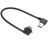 System-S Câble de Charge Micro USB 3.0 Câble de données Câble Court DD Fiche coudée 90 ° 26 cm pour Samsung Galaxy S5
