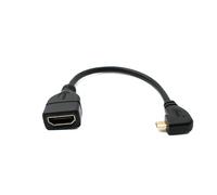 System-S Câble fiche coudée Micro HDMI mâle vers HDMI Standard Femelle Adaptateur coudé à 90°