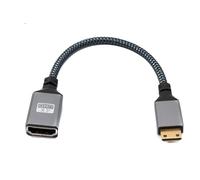 System-S Câble HDMI 1.4 20 cm 4K UHD 60 Hz Mini mâle vers Femelle Standard tressé Adaptateur
