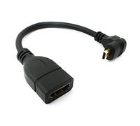 System-S Câble HDMI 1.4 Femelle vers Micro mâle coudé Noir 20 cm