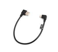 System-S Câble Micro USB Angle coudé vers la Gauche à 90° Mâle vers USB 2.0 Type A coudé vers la Gauche (mâle) 90° + Câble de Chargement et de données env. 27 cm