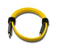 SYSTEM-S Câble plat USB 3.2 Gen 2-50 cm - Type C mâle vers mâle - Jaune - 20 Gbit/s - 100 W