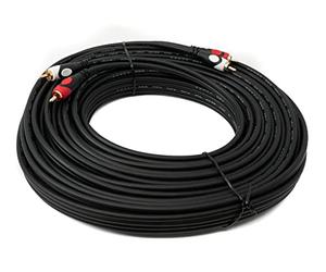 System-S Câble RCA 2 RCA mâle vers mâle stéréo AV Noir 20 m