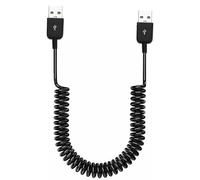 System-S Câble USB 2.0 90 cm type A mâle vers mâle spirale extensible adaptateur noir