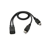 System-S Câble USB 2.0 Y 30 cm Mini B Femelle vers mâle + Adaptateur Micro B mâle Noir