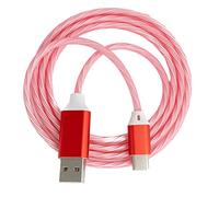 System-S Câble USB 3.1 Lumineux 1 m Type C mâle vers 2.0 Type A mâle Adaptateur en Rouge