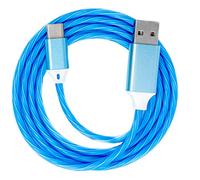 System-S Câble USB 3.1 Lumineux de Type C mâle vers 2.0 A mâle - Bleu - 1 m