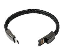 System-S Câble USB 3.1 pour bracelet - 20 cm - Type C mâle vers fiche 2.0 type A - Noir