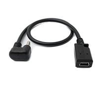 System-S Câble USB 3.1 U Turn 180° 30 cm Type C mâle vers 2.0 Mini Femelle coudée Noir