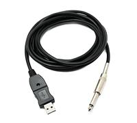 System-S Câble USB de 3 m pour guitare, basse, prise jack USB vers audio 1/4 6,3 mm mâle