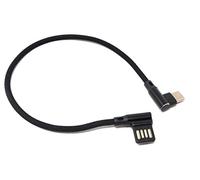 System-S Câble USB Type C 3.1 en Nylon vers Interface USB réversible Type A 2.0 coudé à 90° en Noir 29 cm