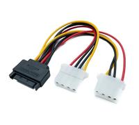 System-S Câble Y SATA 20 cm 15 broches mâle vers 2 x Molex LP4 IDE 4 broches femelles