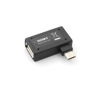 System-S Connecteur coudé à 90° (Angle Gauche) USB vers Micro USB OTG on-The-Go Host Cable Flash Drive Connexion pour Smartphone, Tablette PC