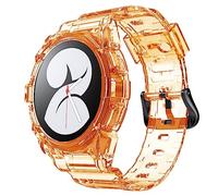 System-S Coque et bracelet 40 mm en TPU pour montre connectée Samsung Galaxy Watch 5 4 Orange, Orange transparent, Eine Grösse, Classique