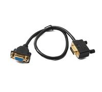 System-S D Sub15 Câble 50 cm HD VGA 15 broches mâle vers femelle DB15 Angle gauche Adaptateur