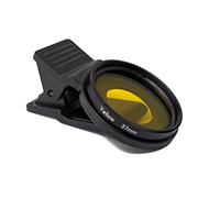 SYSTEM-S Filtre Couleur Jaune 37 mm lentille Couleur avec Clip pour Smartphones Noir