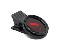 SYSTEM-S Filtre Couleur Rouge lentille 37 mm Couleur avec Clip pour Smartphones Noir