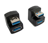 System-S Lot de 2 adaptateurs USB 3.0 180° Type A mâle vers Femelle Noir