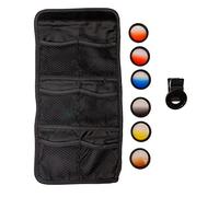 SYSTEM-S Lot de 6 Filtres Appareil Photo Couleur 37 mm avec Transition de Couleur Kit avec Pochette à Clip Noir